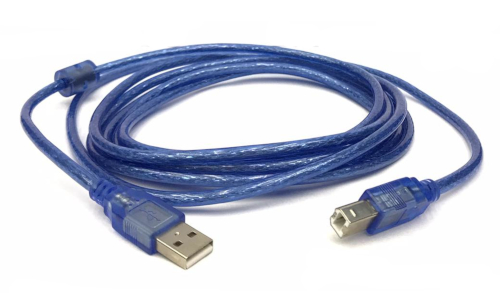 USB 2.0 AM to BM Cable Blue 3m